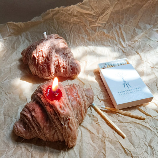 Croissant shaped candle
